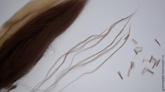 ​Живопись шерстью "Ёжик с бревном"