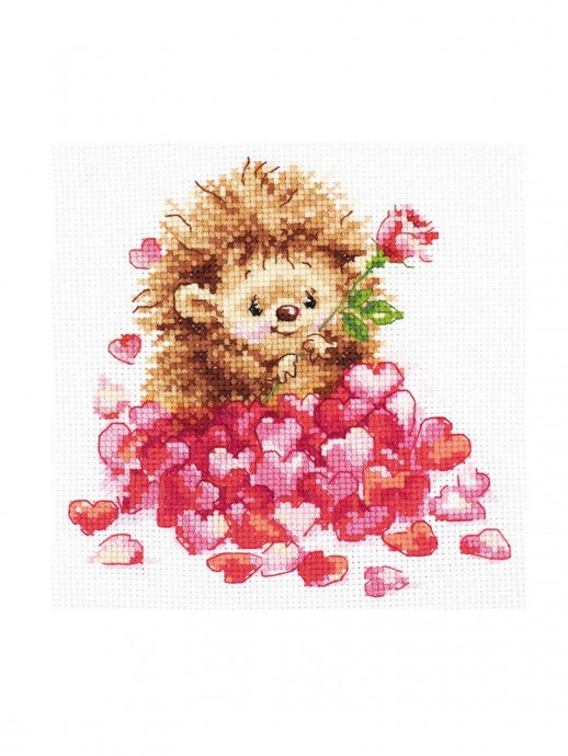 ​Вышиваем сердечного ёжика