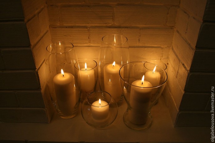 Фальш-камин с имитацией кирпичной кладки