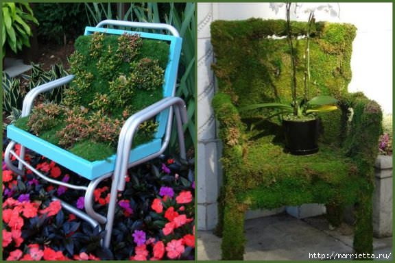 Клумба из стула это вам не каша из топора