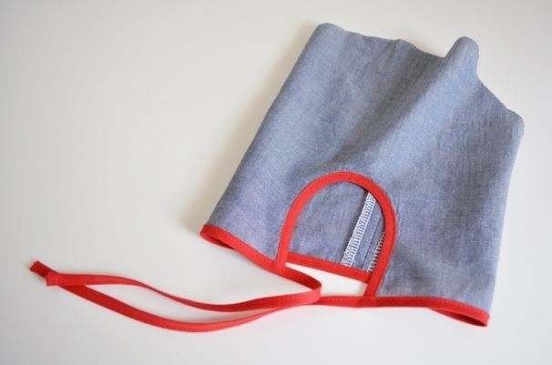 Обработка низа рукава косой бейкой с бантиком