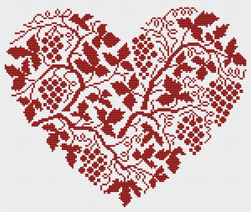 Вышиваем красивые сердечки: подборка схем