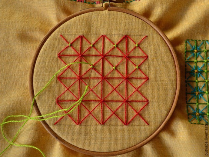 Вышивка в технике «Декоративная сетка» или «Крестик для ленивых»: цветочки-мандалы