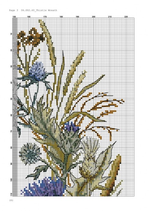Вышивка "Венок из трав и цветов"