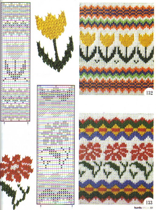 Жаккардовые узоры: схемы