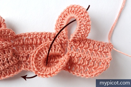 Узор с плетеной косичкой крючком