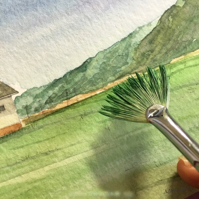 Рисуем простой пейзаж акварелью Рисуем простой пейзаж акварелью