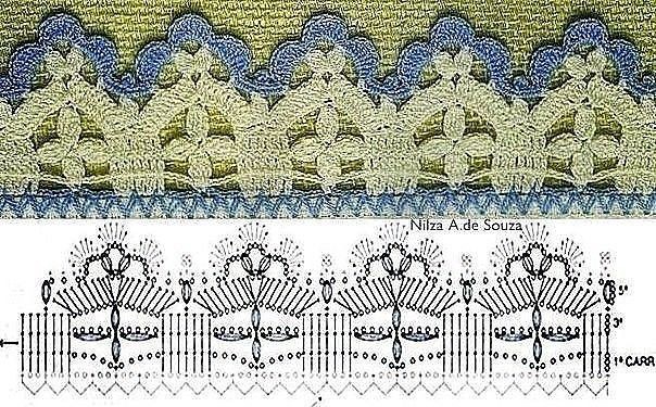 Схемы каймы крючком