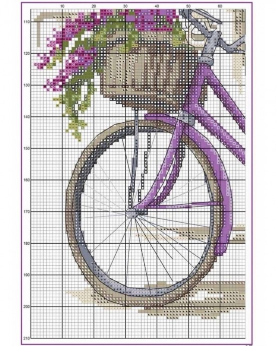 Вышивка крестом: велосипед