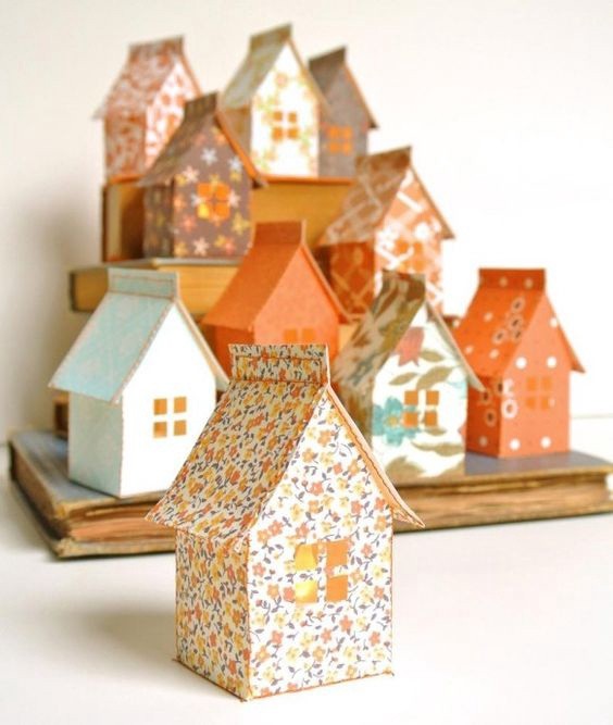 ​Декоративные домики из бумаги