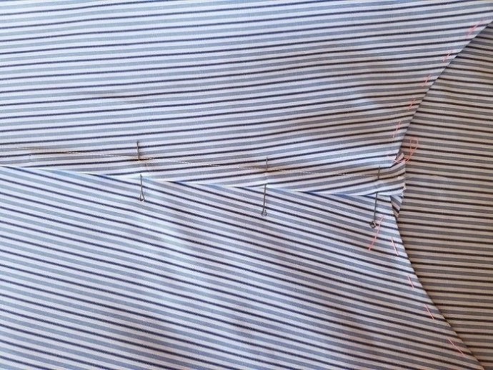 Обработка рукавов рубашки по итальянской технологии: планка разреза рукава