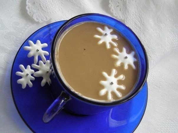Снежинки к кофе