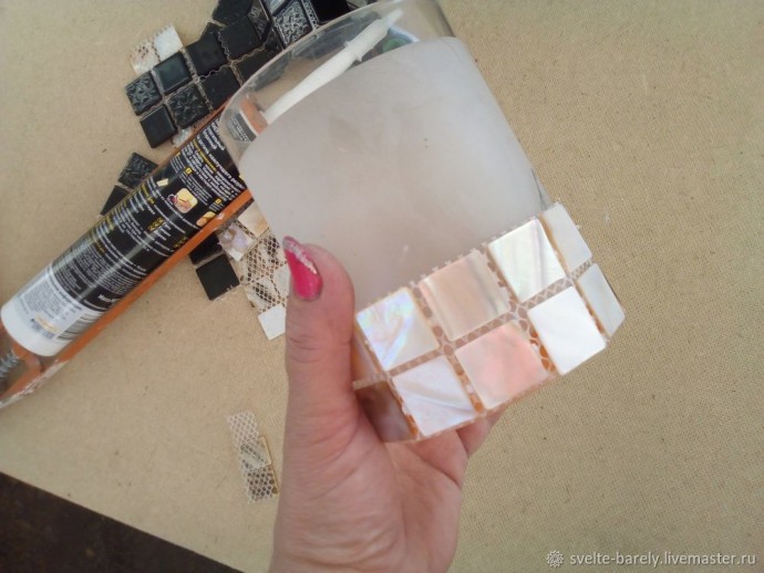 Декорирование стаканов для ванной комнаты