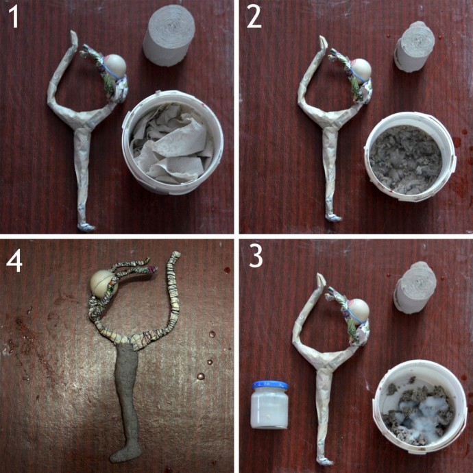 Фигуристка в технике папье-маше