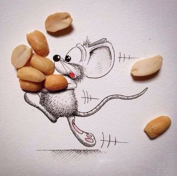 ​Оригинальные рисунки с мышонком