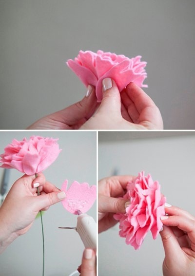 Пионы из фетра