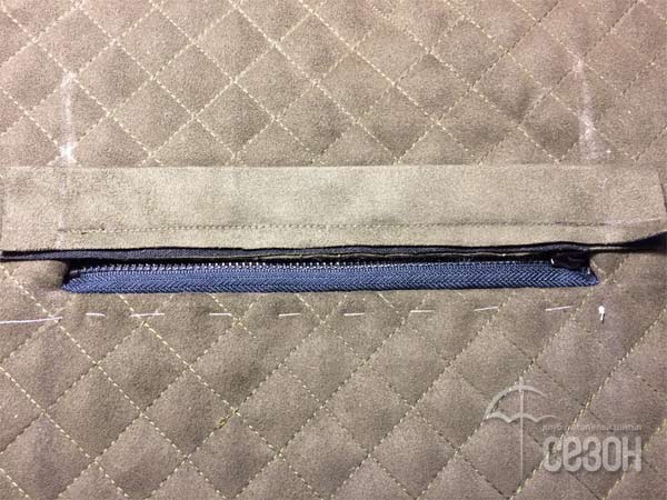 Карман с листочкой на молнии