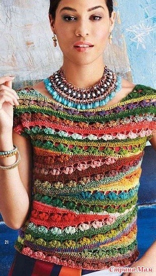 Необычная кофточка крючком