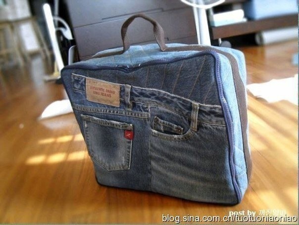 Чемоданчик-сумка из старых джинсов