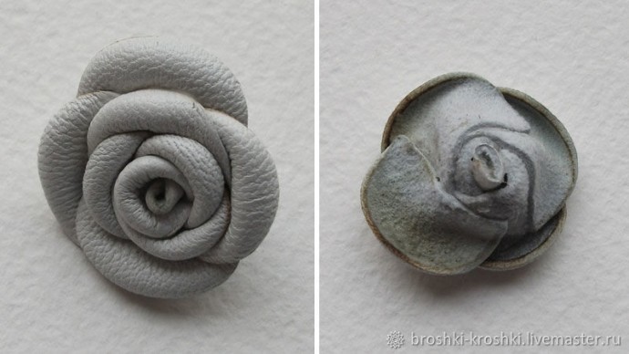 Брошь из кожи и меха