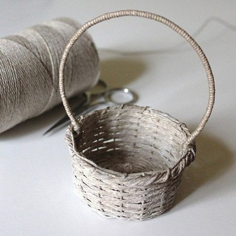 ​Простой способ плетения корзинки из джута