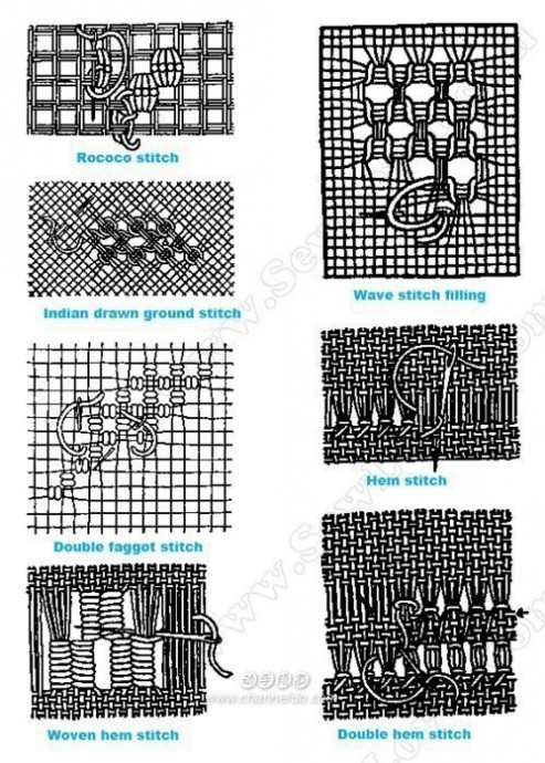 Стежки для вышивки гладью