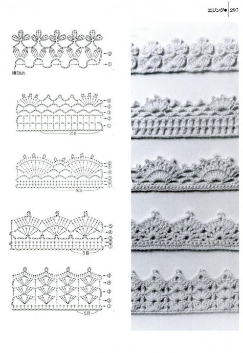 Схемы каймы крючком