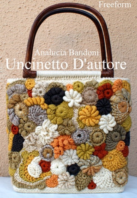 Вязаные сумочки в технике фриформ: вдохновляющие идеи