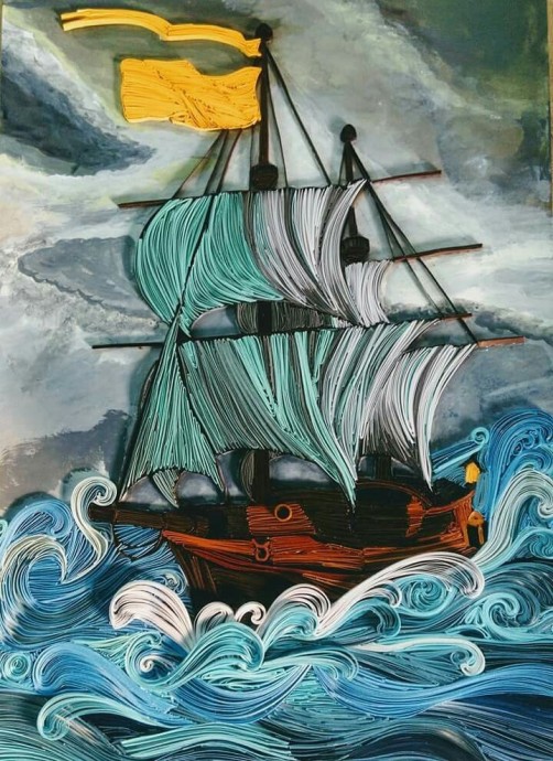 Корабли в технике квиллинг: чудесные идеи