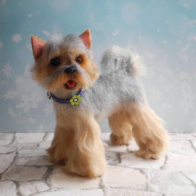 Собачки в технике сухого валяния