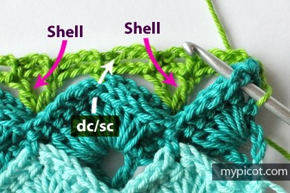 Яркий геометрический узор крючком