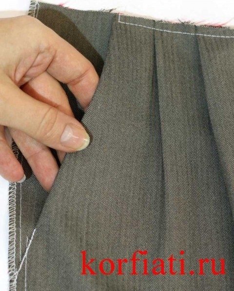 Обработка карманов брюк со складками