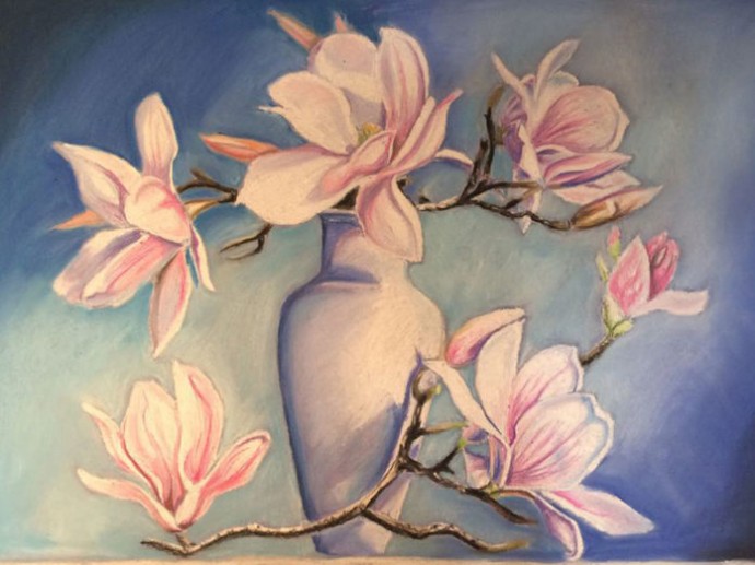 Рисуем сухой пастелью вазу с цветами Рисуем сухой пастелью вазу с цветами