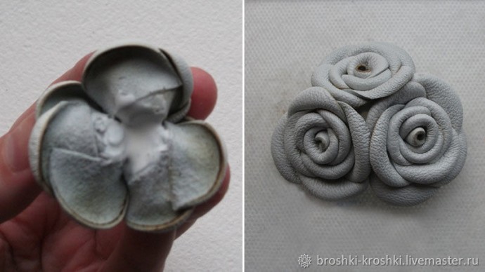 ​Брошь из кожи и меха