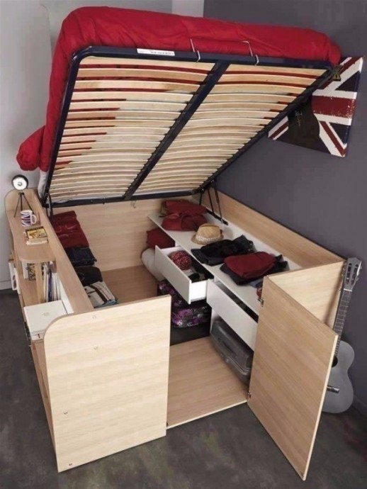 Идеи обустройства пространства под кроватью