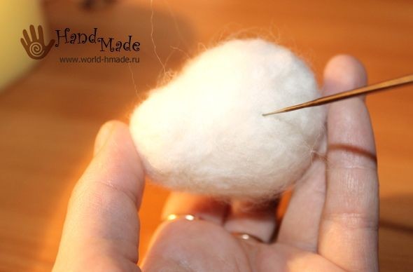 Щенок хаски в технике сухого валяния