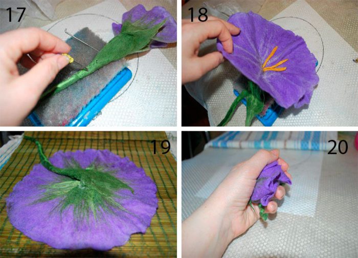 Валяние цветка