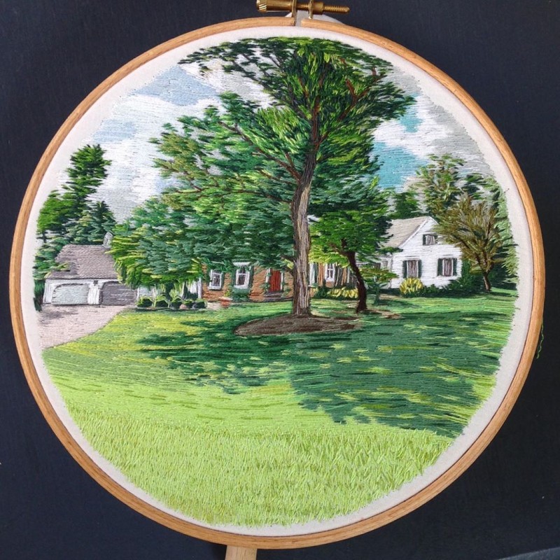 Вышитые пейзажи, похожие на живые: идеи