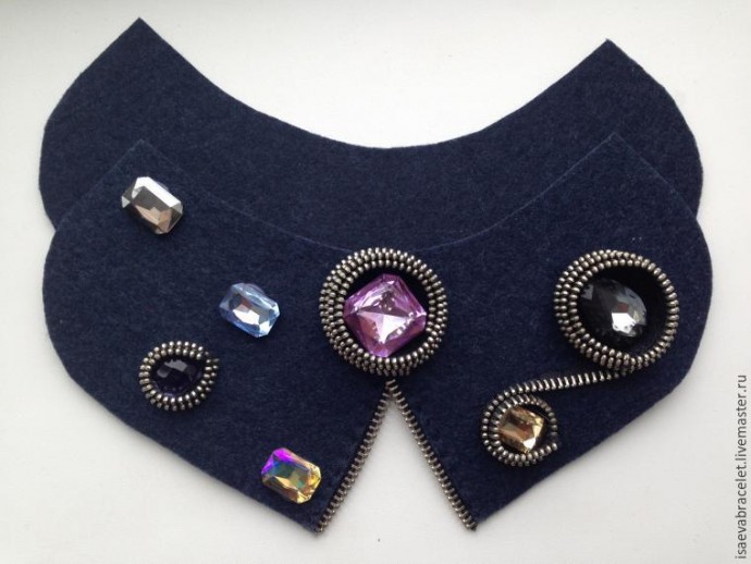 Фетровый декорированный воротник