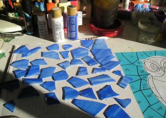 ​Стеклянная мозаика "Сова"