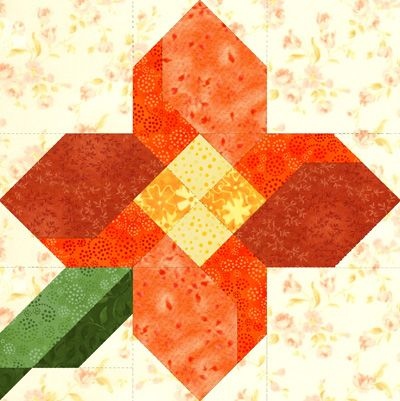 Цветочное лоскутное одеяло: шаблоны блоков