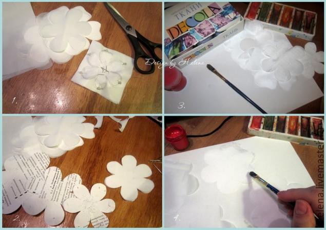 Нежный пион из ткани