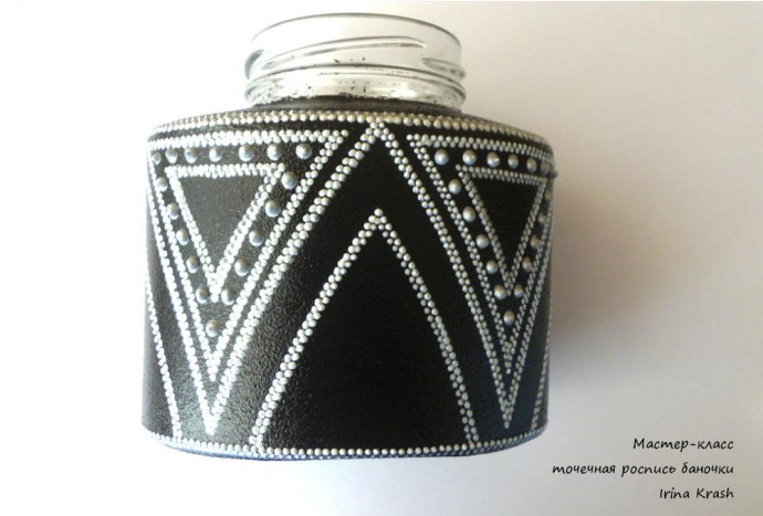 Точечная роспись баночки Точечная роспись баночки