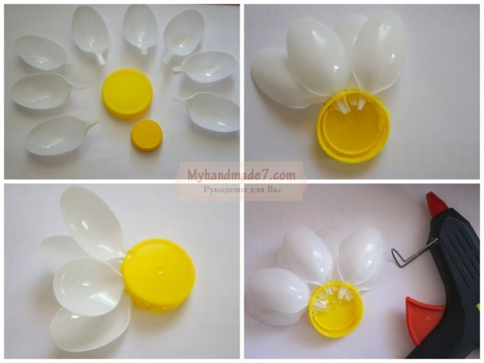 Ромашки из бутылок своими руками