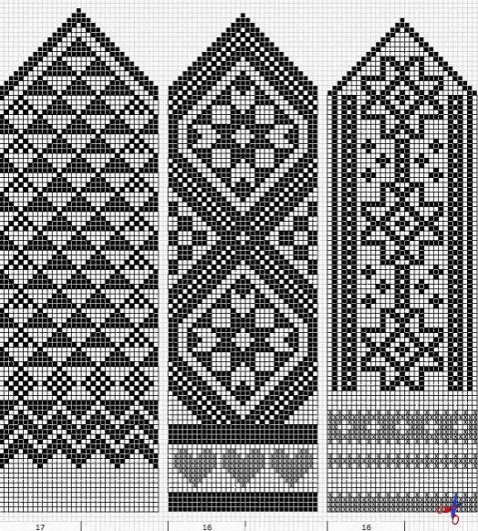 Жаккардовые узоры для рукавичек