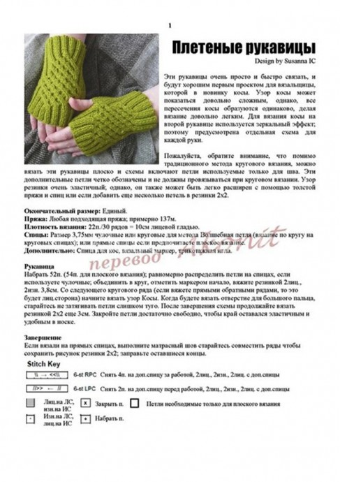 Много идей теплых и красивых митенок со схемами