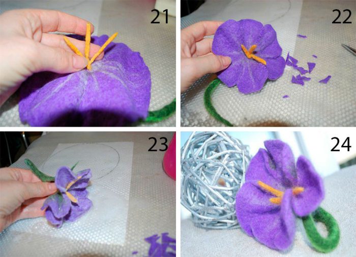 Валяние цветка