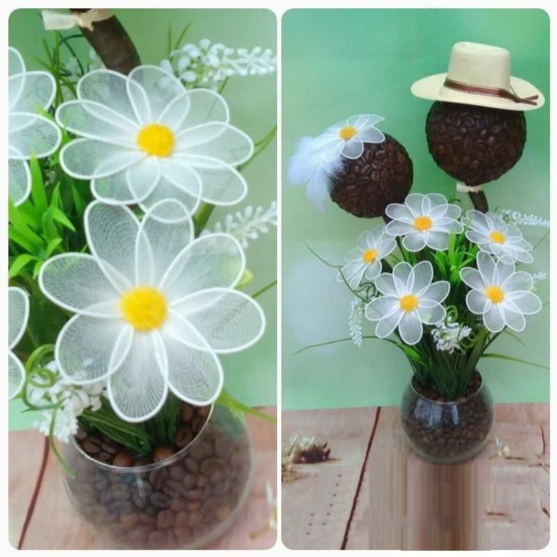 Ромашки из капрона