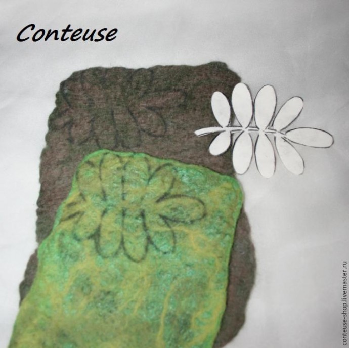 Веточка рябины из шерсти