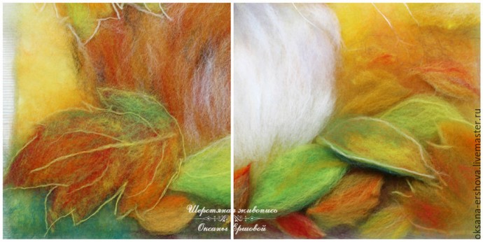 Картина из шерсти "Кот"